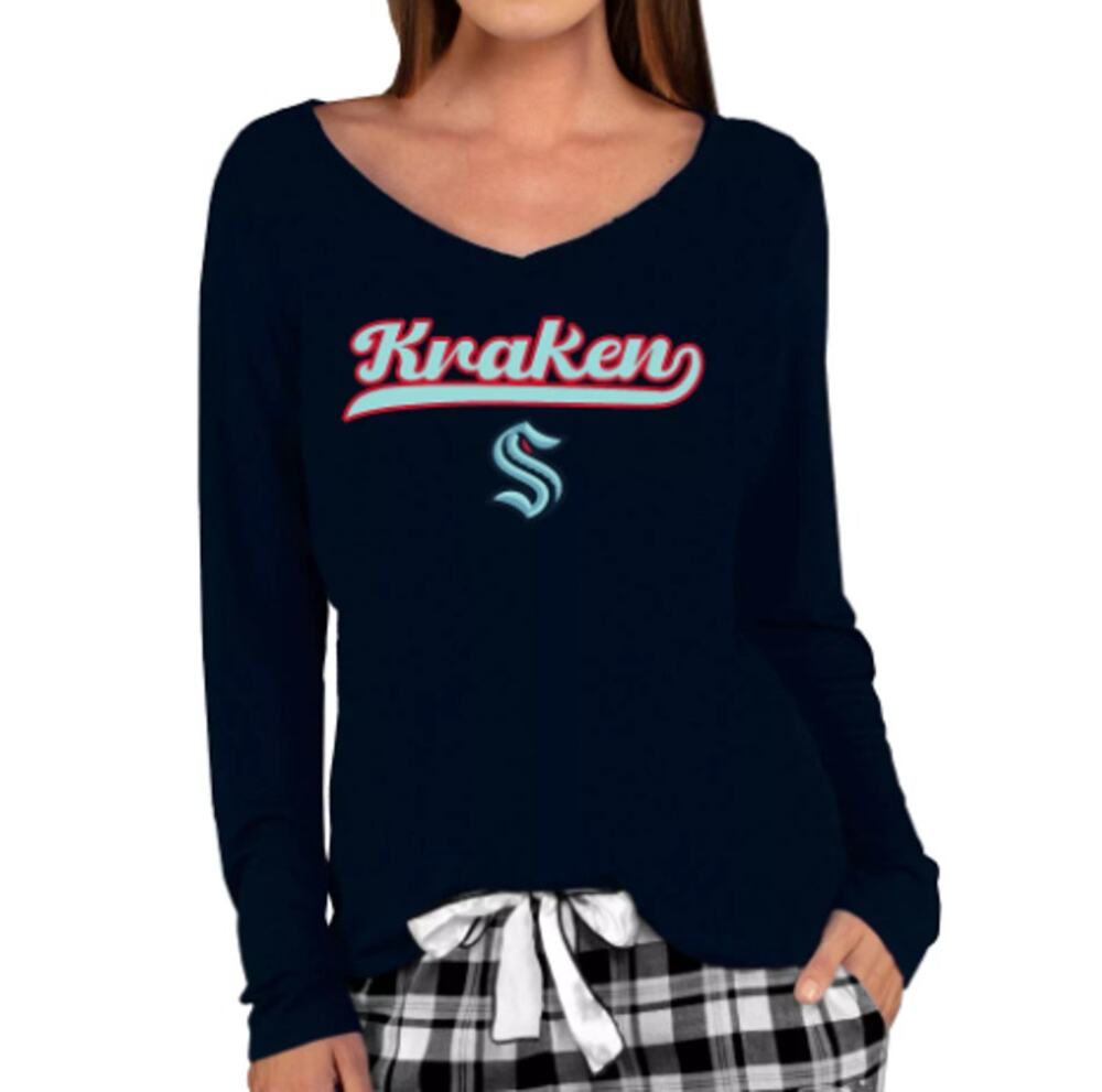 New ~  CONCEPTS SPORT ~  Seattle Kraken Navy Marathon T-Shirt Size L